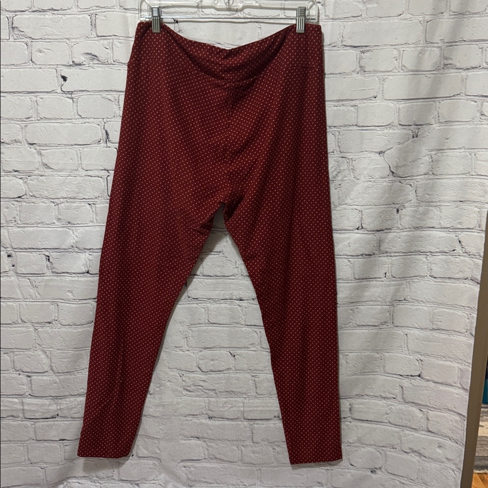 LuLaRoe TC Rust & Mustard Polka Dot Comfy Buttery Soft Legging - Picture 7 of 8